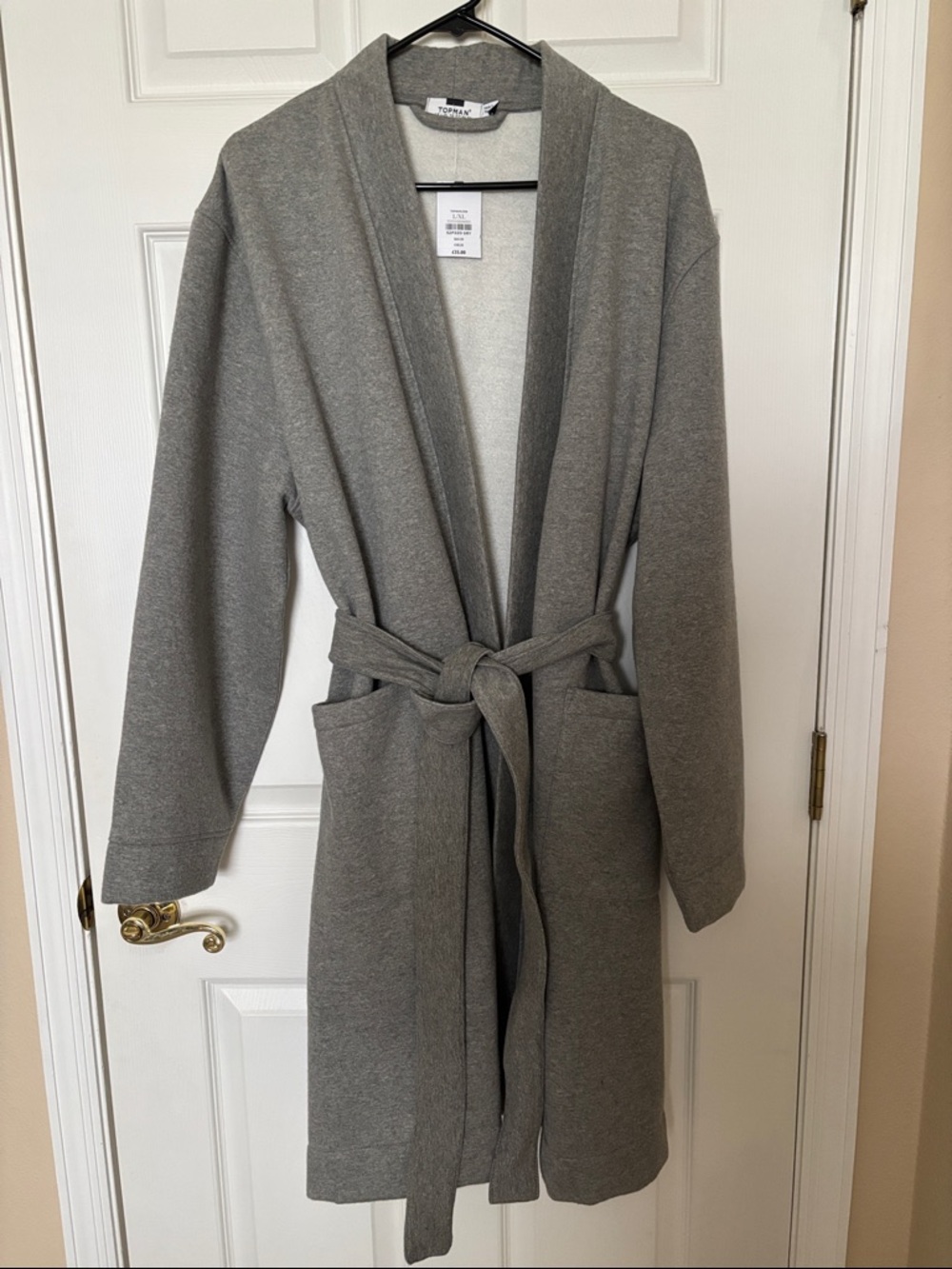 Topman Mens Gray Belted  robe